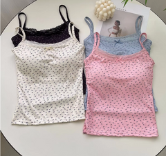 Summer Y2K Bow Lace Crop Top – Sexy Backless Camisole with Padding