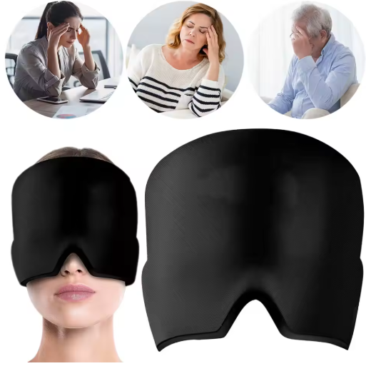 1Pc Migraine Relief Cap  Hot & Cold Gel Therapy Headache Hat with Eye Mask