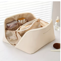 Luxury Makeup Organizer Bag – Travel Toiletry & Cosmetic Case with Zipper, Elegant Storage Pouch for Women’s Beauty Essentials