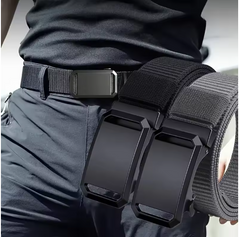 Automatic Buckle Canvas Tactical Belt for Men Outdoor Military Workwear