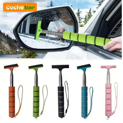 Car Rearview Mirror Wiper Telescopic Auto Glass Squeegee