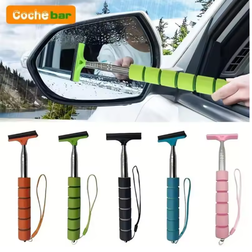 Car Rearview Mirror Wiper Telescopic Auto Glass Squeegee