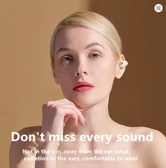 Wireless bone conduction Bluetooth earbuds with mic from Quick Deals Box, designed for sports and noise-canceling comfort.