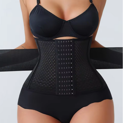 Adjustable Waist Trainer for Women  Double Belt Neoprene Corset with Zipper, Tummy Control & Back Support