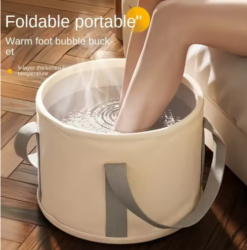 Foldable Foot Soak Bath Tub with Heat Preservation & Massage