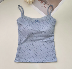 Summer Y2K Bow Lace Crop Top – Sexy Backless Camisole with Padding