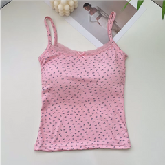 Summer Y2K Bow Lace Crop Top – Sexy Backless Camisole with Padding