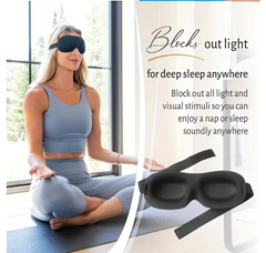 3D Contoured Sleep Mask – 100% Light Blocking Eye Mask