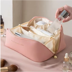 Luxury Makeup Organizer Bag – Travel Toiletry & Cosmetic Case with Zipper, Elegant Storage Pouch for Women’s Beauty Essentials