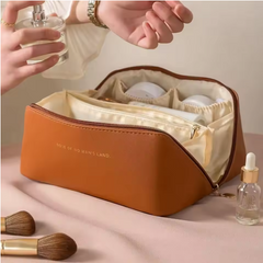 Luxury Makeup Organizer Bag – Travel Toiletry & Cosmetic Case with Zipper, Elegant Storage Pouch for Women’s Beauty Essentials