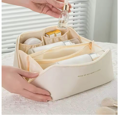 Luxury Makeup Organizer Bag – Travel Toiletry & Cosmetic Case with Zipper, Elegant Storage Pouch for Women’s Beauty Essentials