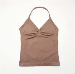 Women's Strappy Back Sports Bra  Longline Yoga Workout Crop Top