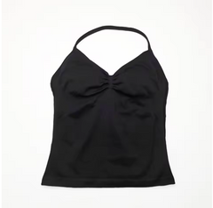 Women's Strappy Back Sports Bra  Longline Yoga Workout Crop Top