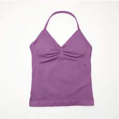 Women's Strappy Back Sports Bra  Longline Yoga Workout Crop Top