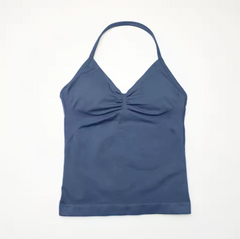 Women's Strappy Back Sports Bra  Longline Yoga Workout Crop Top