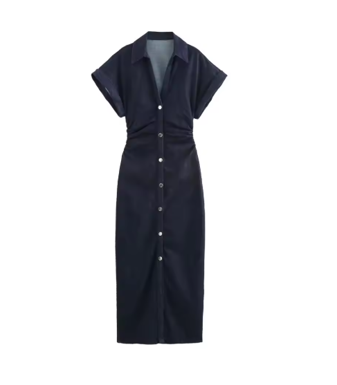 Women’s Elegant Denim Midi Dress