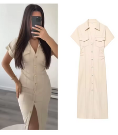 Women’s Elegant Denim Midi Dress