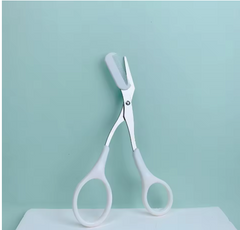 Pink Eyebrow Scissors with Comb – Stainless Steel Precision Grooming Tool