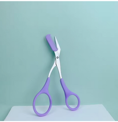 Pink Eyebrow Scissors with Comb – Stainless Steel Precision Grooming Tool