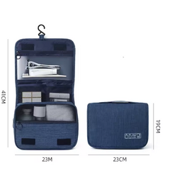 Waterproof Oxford Travel Toiletry Bag – Hanging Organizer for Men & Women
