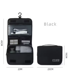 Waterproof Oxford Travel Toiletry Bag – Hanging Organizer for Men & Women