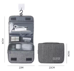 Waterproof Oxford Travel Toiletry Bag – Hanging Organizer for Men & Women