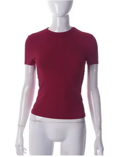 Simple Solid Short Sleeve Crop Top – Women's Casual Summer Tee