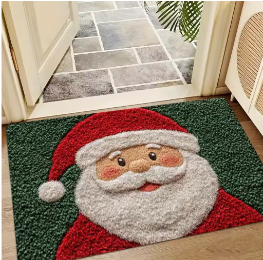 Christmas Santa & Gingerbread Door Mat