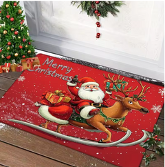 Christmas Santa & Gingerbread Door Mat