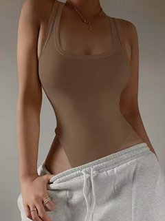 Sleeveless Off-Shoulder Knit Bodysuit for Women - Quick Deals Box