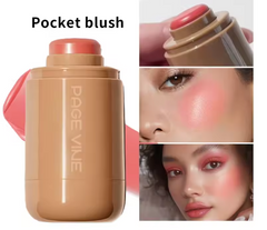 3-in-1 Blush Stick for Cheek, Lip & Contour – Silky Matte Cream - Quick Deals Box