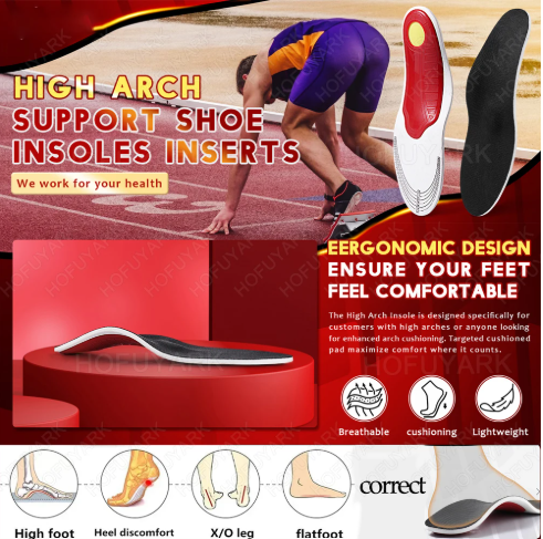 Men Orthotic High Arch Support Insoles – Flat Foot & Plantar Fasciitis Relief - Quick Deals Box