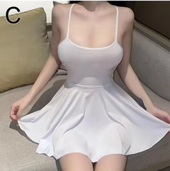 Sexy Pleated Mini Dress for Women – Backless Ruffled Clubwear Bodycon Slip Dress